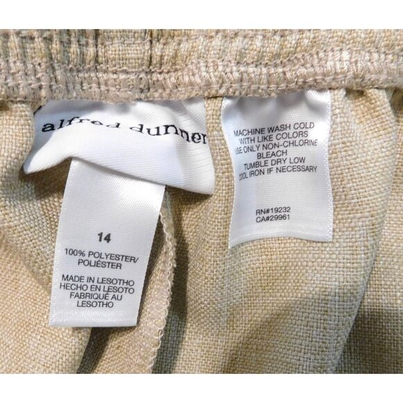 Alfred Dunner La Dolce Vita 2 Pc Pant Suit Beige Long Sleeve Jacket 16 Pants 14 - Picture 16 of 16